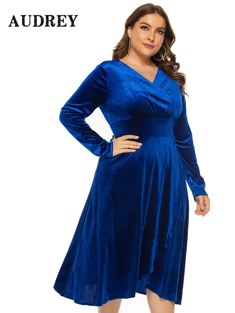 Velvet Plus Size Winter Dresses Party Plus Size Velvet Dress Sleeves