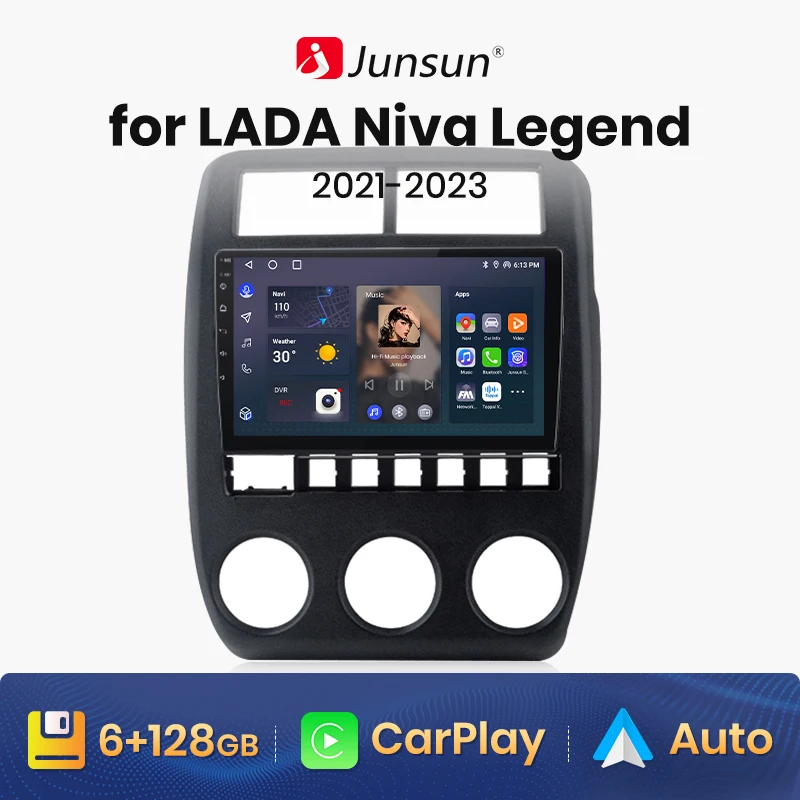 

Junsun V1 AI Voice беспроводной CarPlay Android Авторадио для LADA Niva Legend Bronto 2021-2023 Автомобильный мультимедийный GPS Авторадио