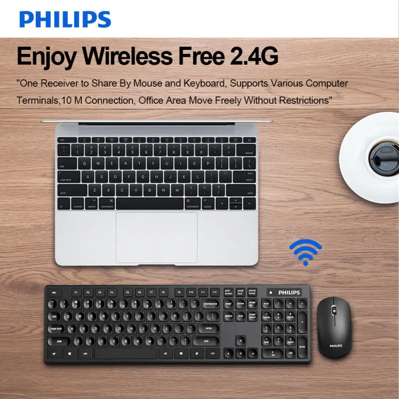 

Комплект беспроводной клавиатуры и мыши SPT6315, игровой набор для настольного ноутбука, Водонепроницаемая беспроводная клавиатура и мышь