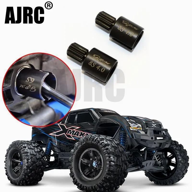 2pcs Hardened Steel Drive Cup For Traxxas X-Maxx 1/5 8S 7754X - RC Car Upgrade Parts (Black)