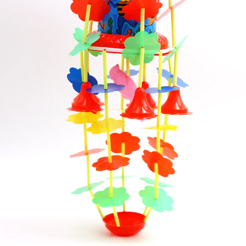 35CM New Creative Educational Spinning Fun Toys Cartoon Wind-up Wind Chimes Children's Wind-up Dangling Piano Hair Bar Toys 3
