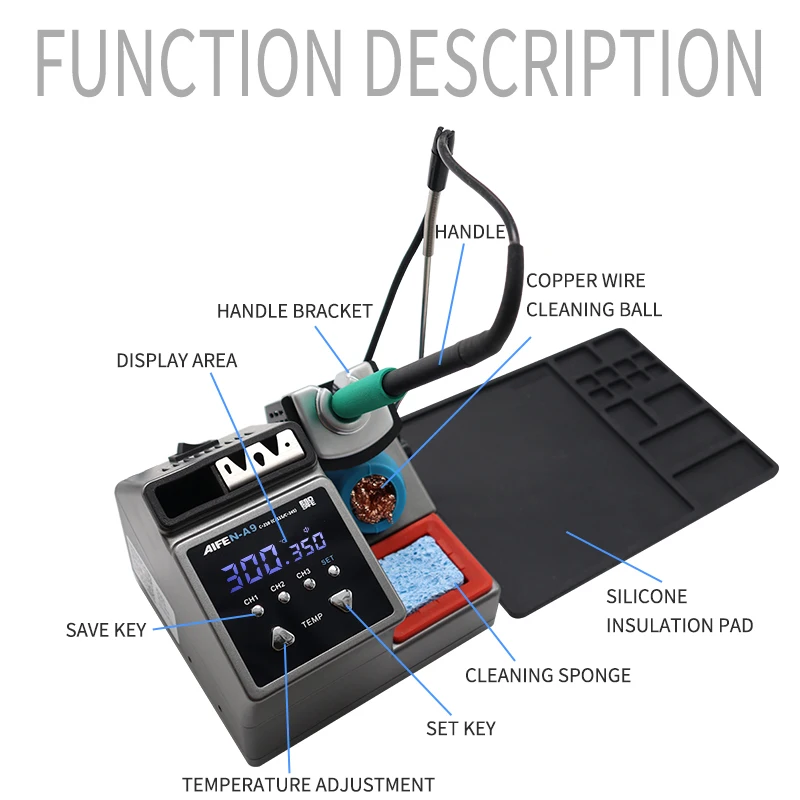 AIFEN-A9 Lead-Free Soldering Station Compatible C115/C210/C245 Handle Chip Temperature Control For BGA PCB Repair Welding