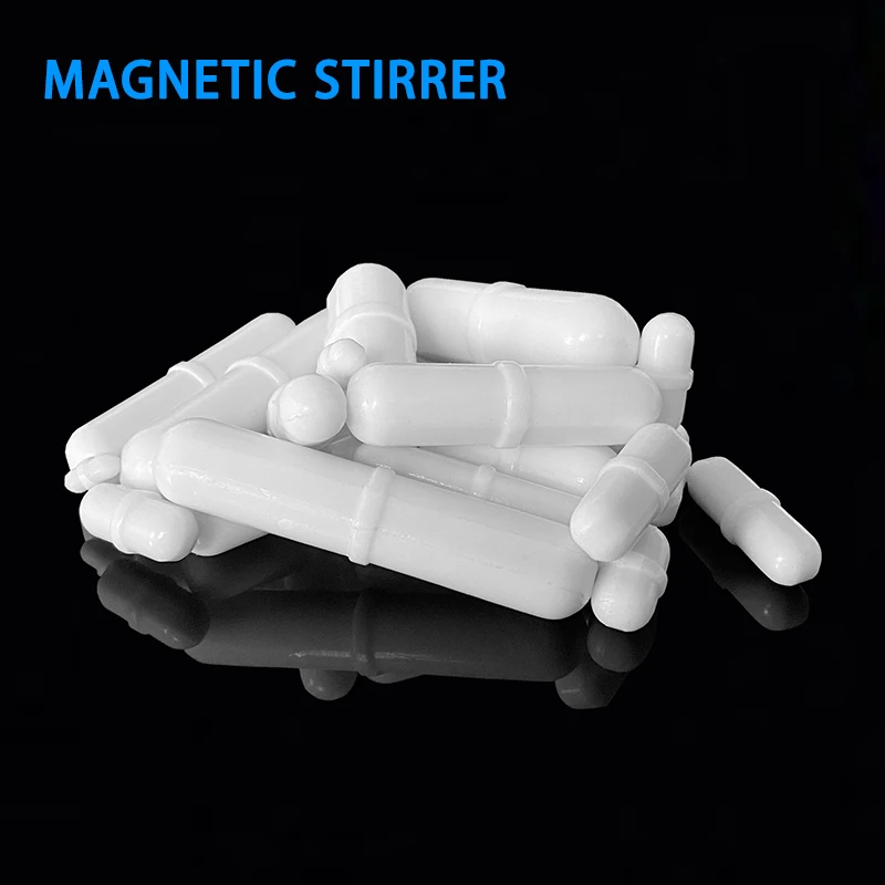 

10PCS PTFE magnetic stirrer high temperature acid and alkali resistant B-type cylindrical magnetic laboratory magnetic stirrer