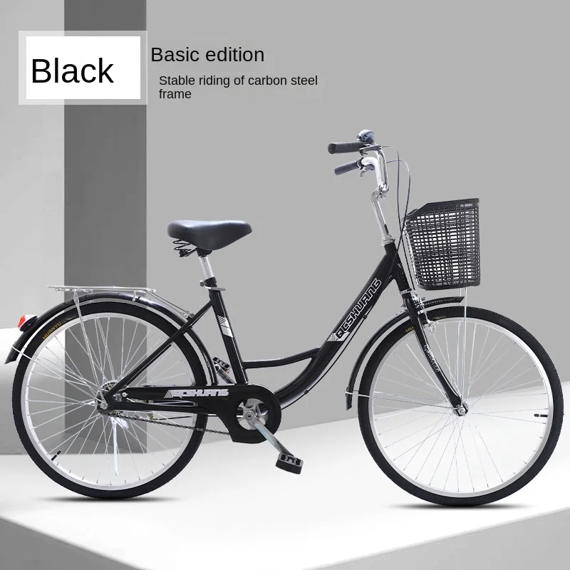 WOLFACE 22 Inch/24 Inch/26 Inch Carbon Steel Frame Adult Bicycle Student Scooter Princess Bicycle Ordinary Pedal Road Bicycle