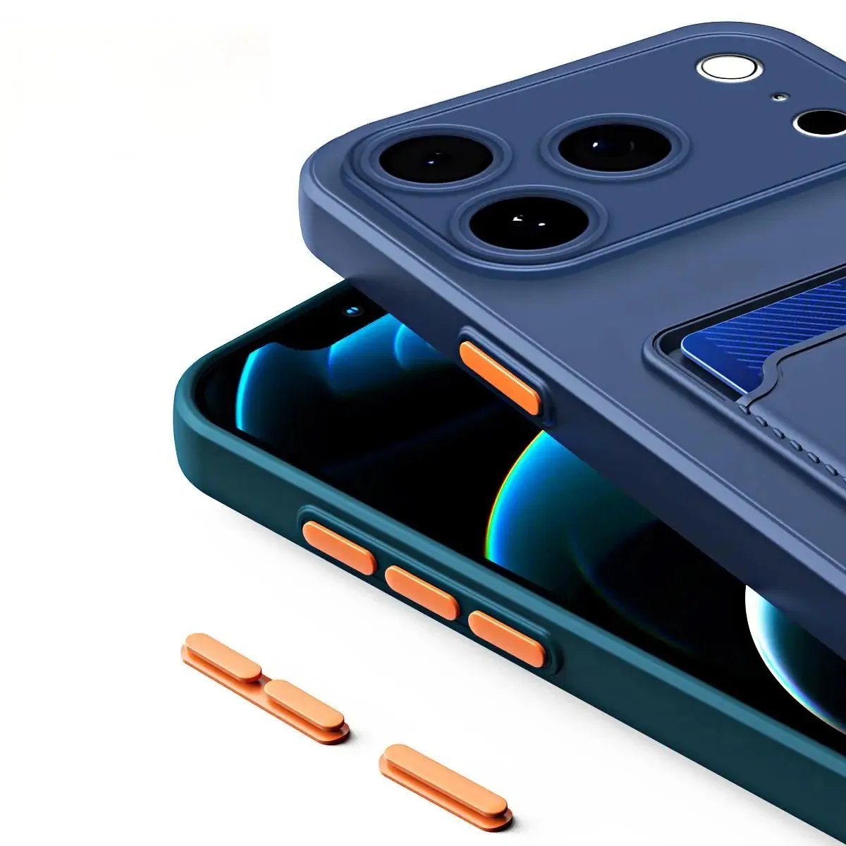 Elegant Soft Silicone Wallet Phone Case with Card Holder Slot - Premium TPU Back Cover