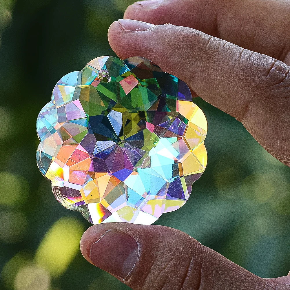 45mm 다채로운 만다라 매달려 크리스탈 프리즘 Suncatcher Datura면 ..