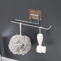 Kitchen Bathroom Roll Paper Towel Holder Drilling Free Wall Hook Type Stainless Steel Storage Hooks Rack Toilet Accessories 4
