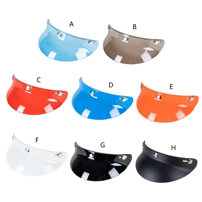 

3-Snap Helmet for Peak Lens for Sun Shade Shield Wear Resistant for 3/4 Motorcycle Open Face Helmet Visor