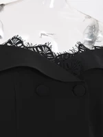 بذلات جمبسوت دانتيل مرقعة طويلة بدون أكمام للنساء ، رقبة قارب ، بذلات لعب أنيقة للحفلات ، موضة مسائية ، جديد ، صيف ، 13DB4240 ، 1