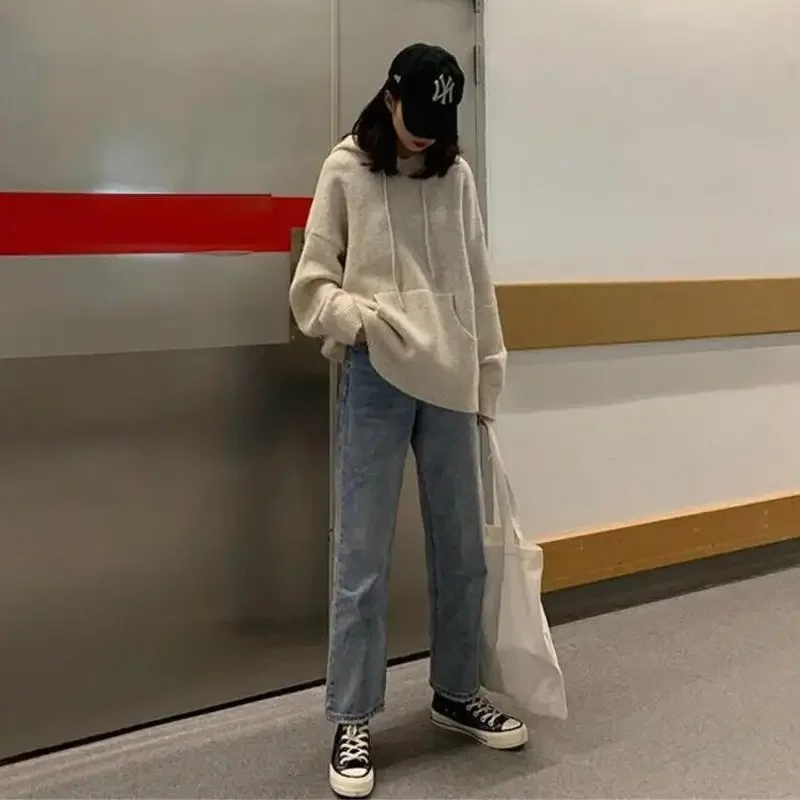 1088# Wide Leg Loose Straight Denim Maternity Jeans 2