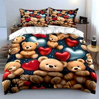 Ensemble cadeau décoratif d'ours en peluche, plusieurs tailles pour chambre d'enfant et d'adulte, magnifique ensemble de literie 3 pièces, cadeau 4