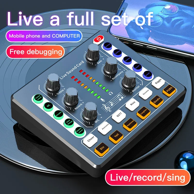 

M8 Audio Interface Podcast Equipment Caster-All In One - Portable Podcast Production Studio With Premium Mic Preamp Sound Card