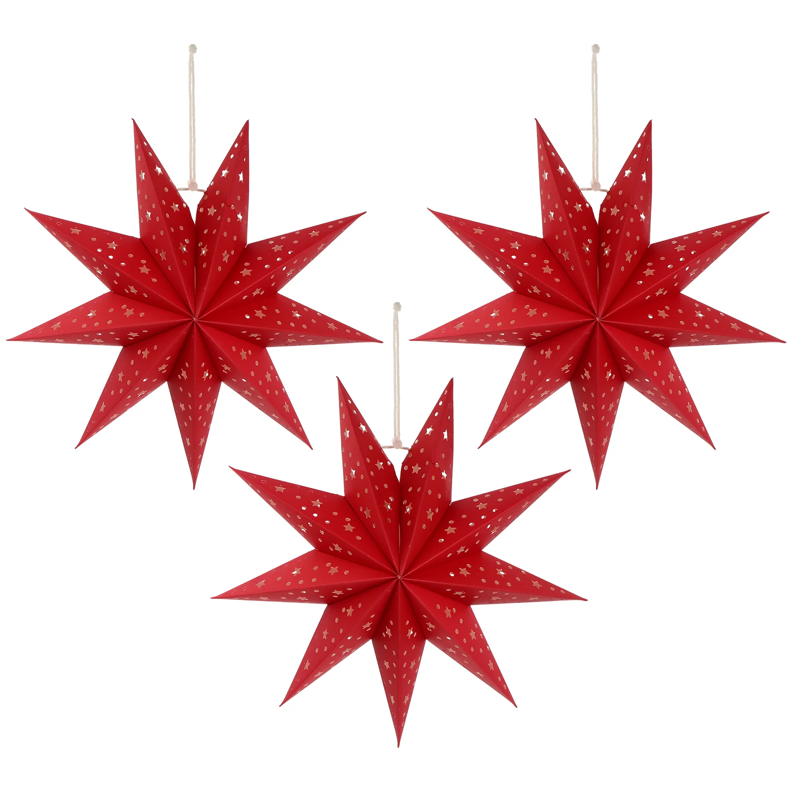 

Christmas Tree Hanging Decorations Nine Pointed Star Paper Lantern Outdoors Lamp Shade For