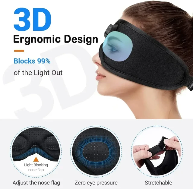 Masque de Sommeil pour Dormir Casque Bluetooth