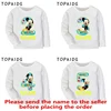 Mickey Mouse Print Boys T shirt 1 2 3 4 5 6 7 8 9 Years Birthday Number Bow Custom Name Kids Long Sleeve T-shirts Girls Clothes 1