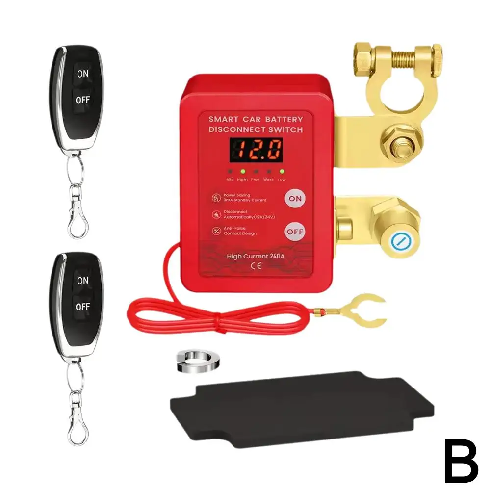 Kill Switch Con Telecomando GEARCELL 12V/24V 240A - Interruttore Batteria Con Display Tensione Antifurto Per Auto Camper Moto - 6