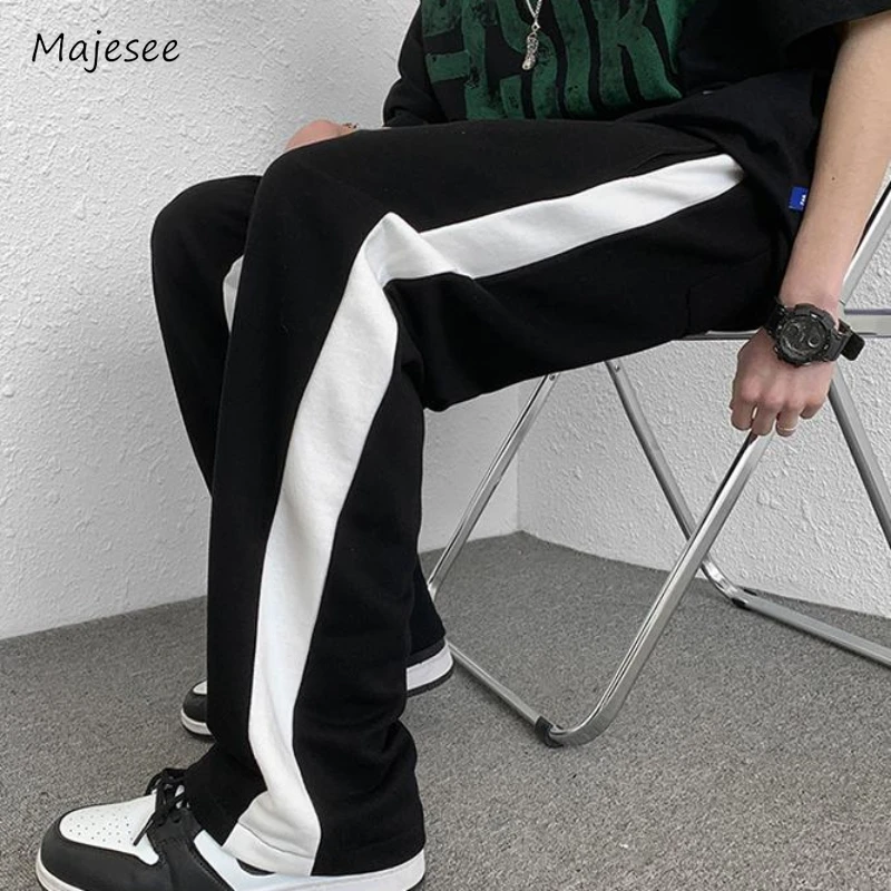 

Pants Men Autumn New Youthful Chic Patchwork Korean Style Full Length All-match Harajuku Streetwear Baggy Males Trousers Casual