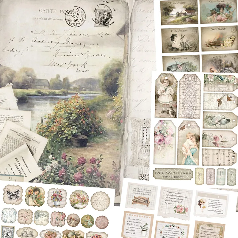 

8Pcs/Pack Vintage Quiet Cabin Time Sticker DIY Craft Scrapbooking Album Junk Journal Decorative Stickers