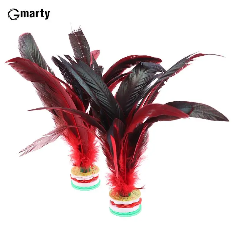 2pcs Feather Jianzi Colorful Feathers Shuttlecock Portable Foot Kick Handwheel Feather Shuttlecock Fitness Entertainment feather shuttlecock jianzi shuttlecock