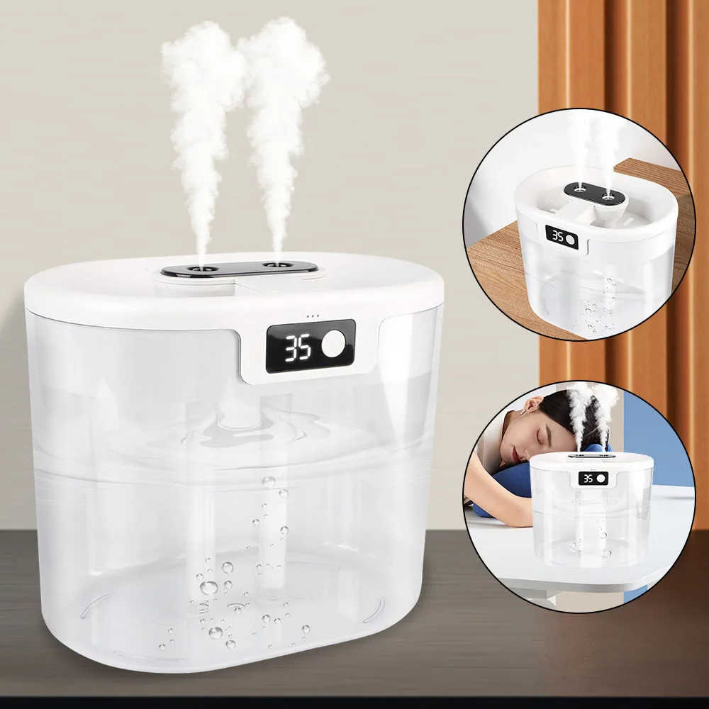 Universal Two Port Spray Water Supplement Bedroom Office Desktop Portable 1500ML Display Humidity Air Humidifier Household