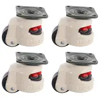 4 Pcs Retractable Leveling Casters Industrial Machine Swivel Caster Castor Wheel for Office Chair Trolley 330 Lbs Capacity 1