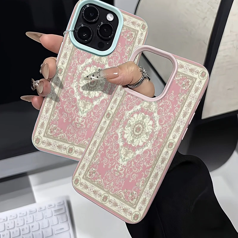 Pink Vintage European-Style Shockproof Phone Case Cover
