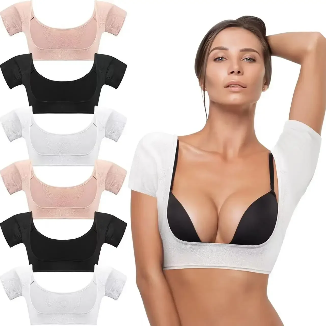 Underarm Sweat Absorption Pad Vest Mesh Quick-Drying T-shirt Shape Breathable Sweat Absorbing Anti-Sweat Stain Milk Silk Makeup,underarm sweat pads