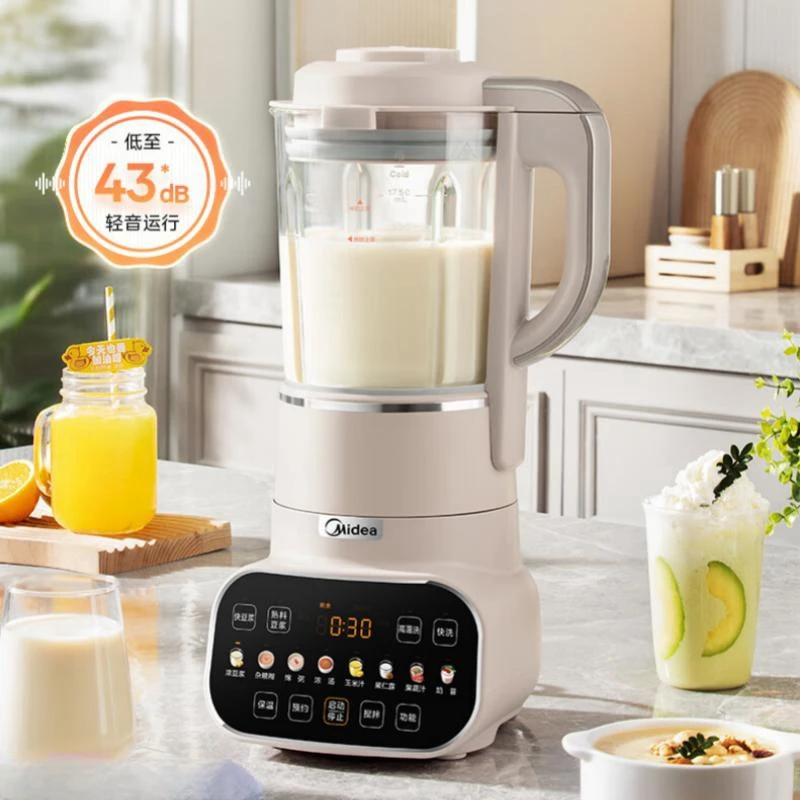 

Высокоскоростной блендер Midea с кувшином 220 л, мощным двигателем с низким уровнем шума, идеально подходит для соковыжимания, смузи, горячего супа и дробления льда, в