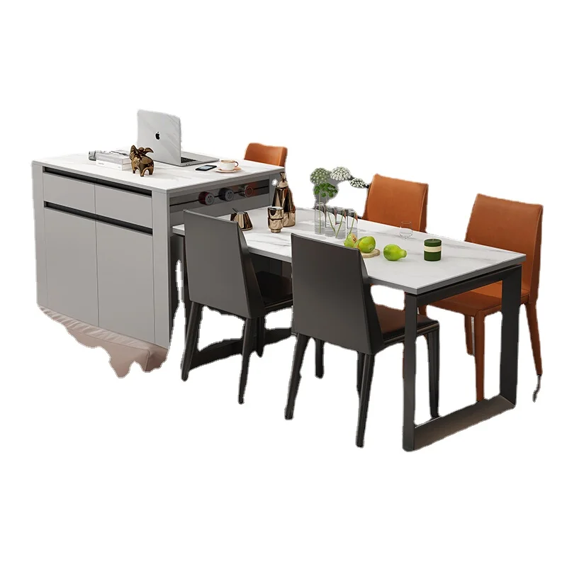 Zc Italian Stone Plate Kitchen Island Tavolo Da Pranzo Bancone Bar Integrato Per Uso Domestico