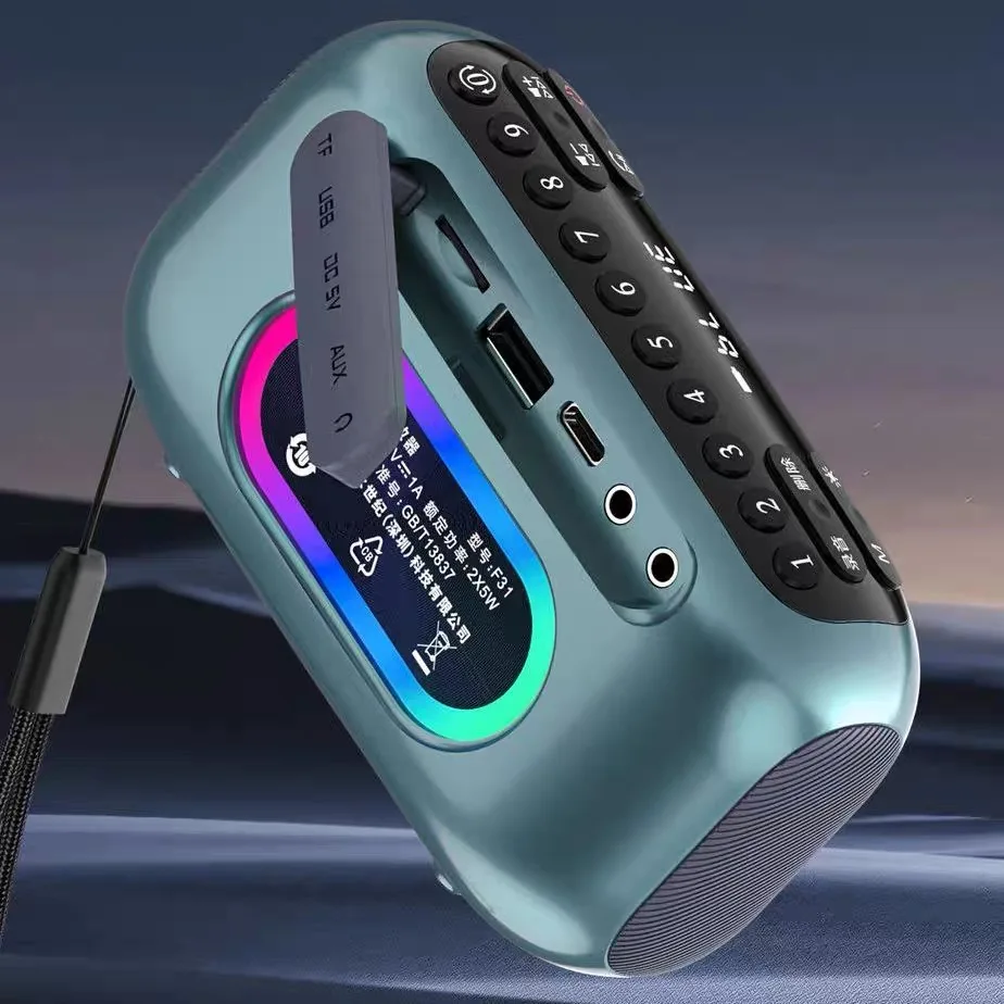 

Mini Portable FM Radio Outdoor Heavy Bass Bluetooth Speaker Recorder with LED Display Wireless Handsfree TF USB MP3 Music Player