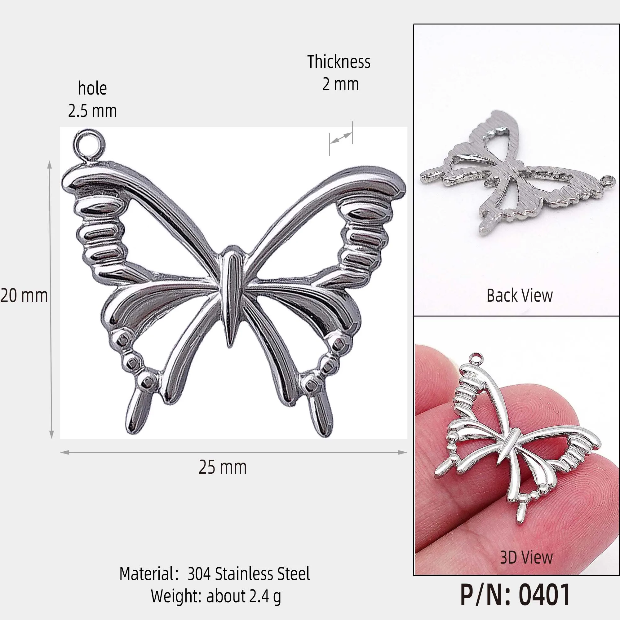 WEVENI Alloy Rhinestone Butterfly Necklace For Women - Dainty Crystal Pendant, 50cm+7cm Chain, Hypoallergenic Gift - View #12