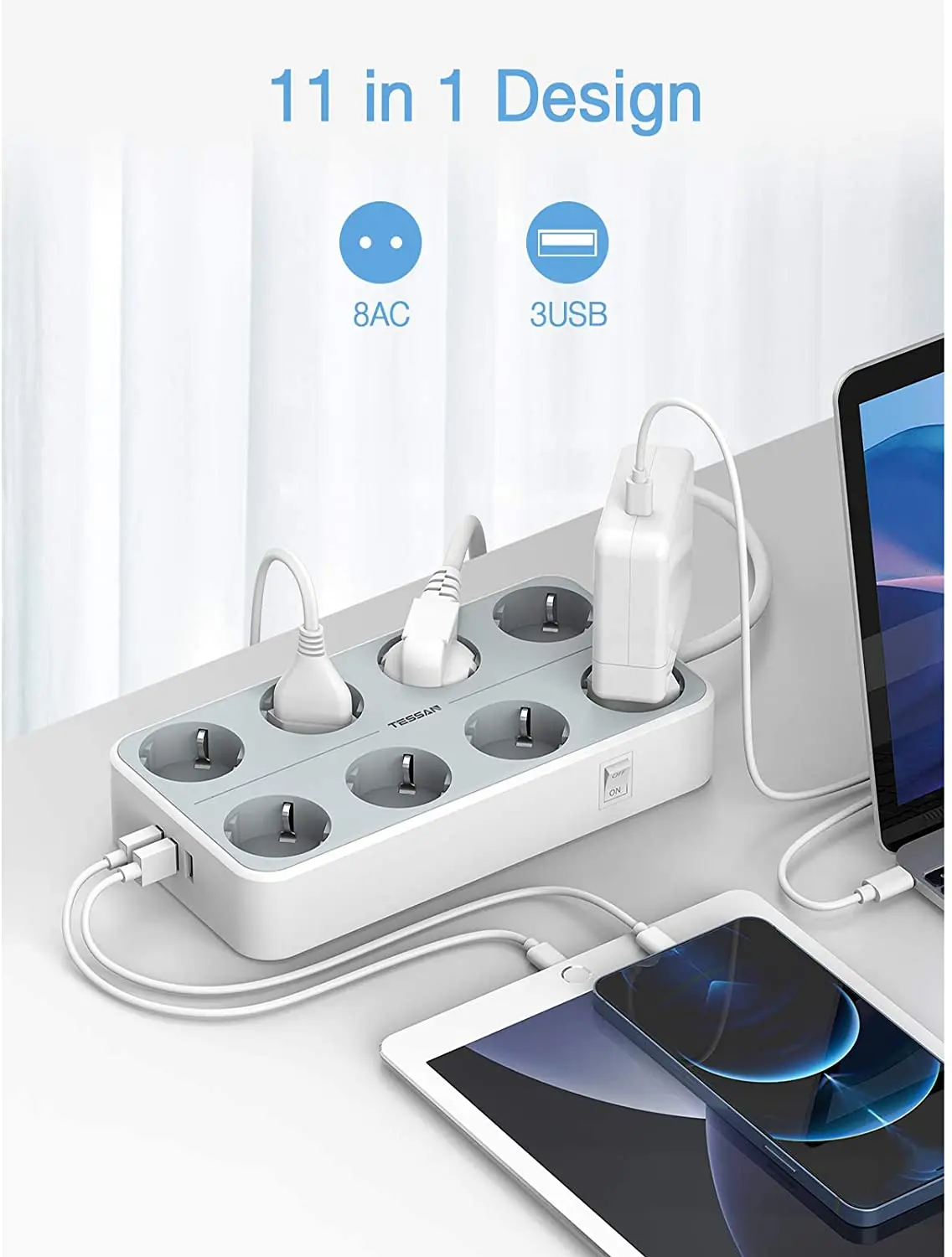 TESSAN Multi-tap Power Strip EU KR Plug Wall Socket with 2 Sockets 2 USB  Ports Multiple European Plug Adapter for Home Travel - AliExpress