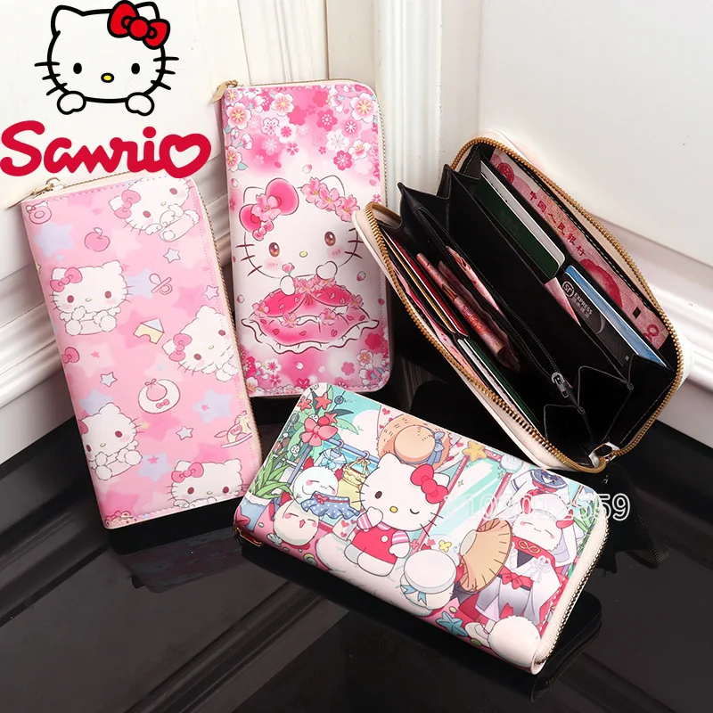 Sanrio Hello Kitty New Wallet Cartoon Women's Zero Wallet Fashion Girls' Wallet Large Capacity Girls' Change Pocket Card Bag