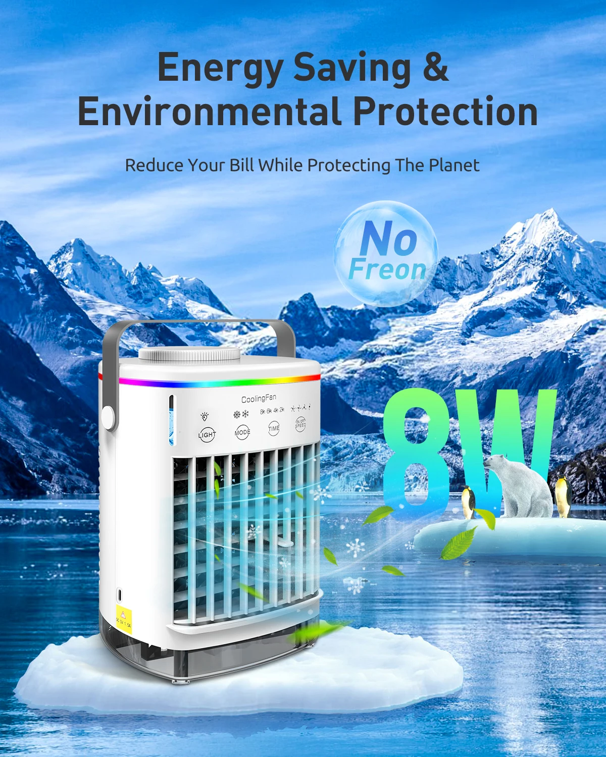 Portable Mini Air Cooler Fan with Humidifier for Home Office