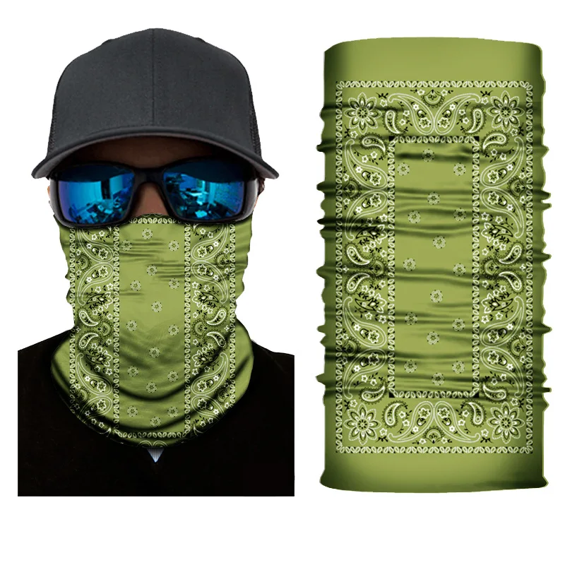 Seamless Bohemian Art Paisley e Balaclava Brown Tube Bandana Neck Gaiter Cycling Mask Men Women Wrap Scarf Headband Warmer