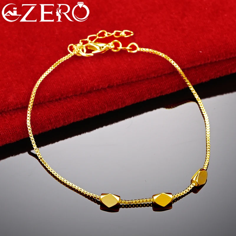 

Браслет-цепочка ALIZERO из серебра 925 пробы с бусинами 24K