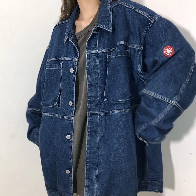 CAVEMPT C.E Denim Jacket Multi-pocket Casual Loose Couple C.E CAVEMPT Denim  High Street Coat Men's Top