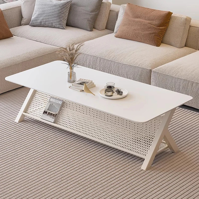 

Nordic Aesthetic Coffee Table White Rectangle Kitchen Large Regale Side Table Simple Unique Mueble Salon Living Room Accessories