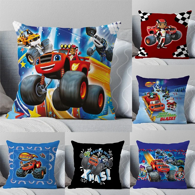 

Blaze and the Monster Machines Pillow Case Home Sofa Chair Anime Print Cushion Covers Decorative Pillowcases 45*45cm No Pillow