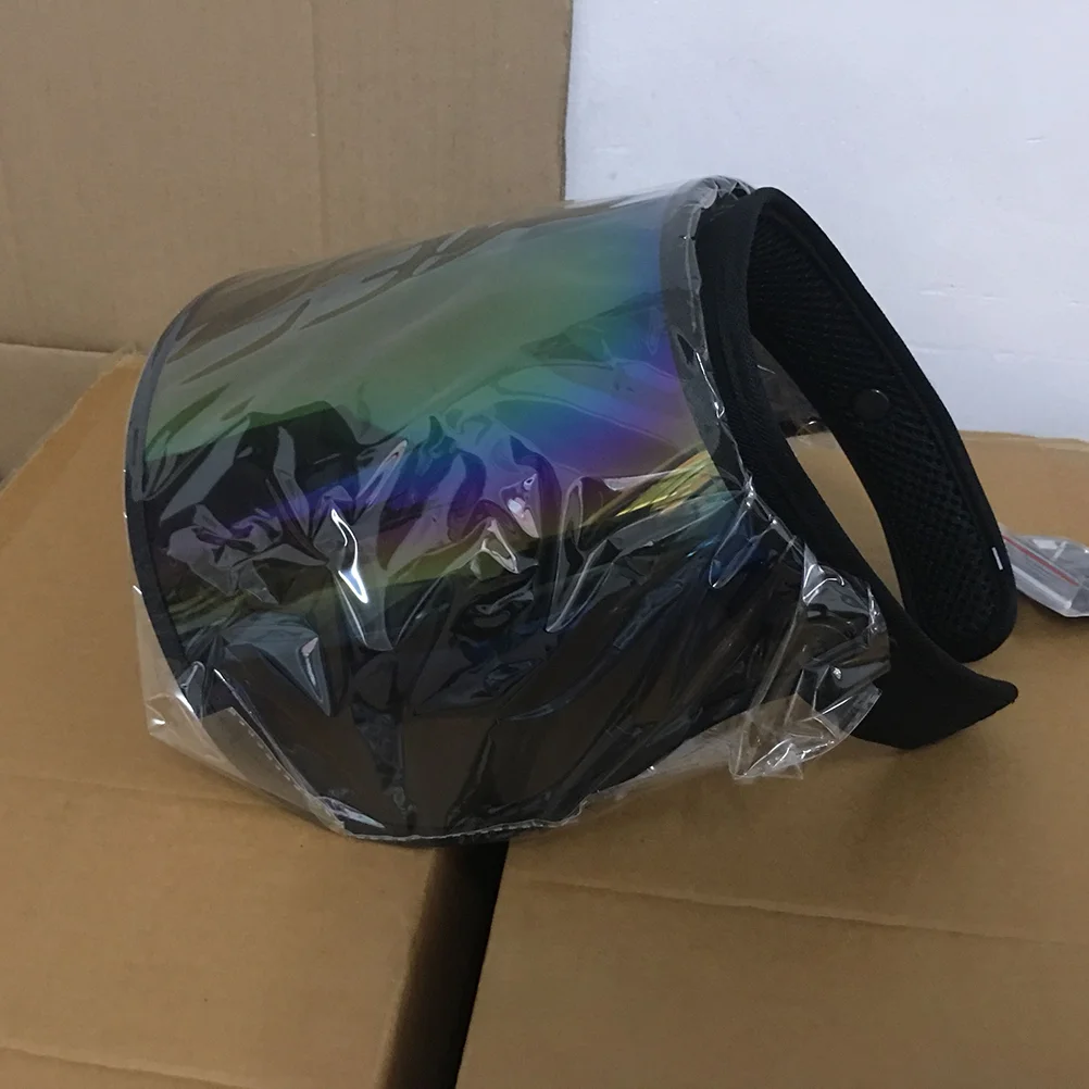 Visiere anti-UV in PVC Cappello da sole sportivo regolabile per esercizi di viaggio (multicolore)_voghion.com