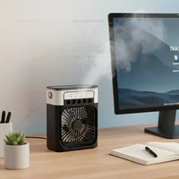 Humidificateur d'air portable 3-en-1, ventilateur USB rafraîchissant, brumisateur d'eau, mini climatiseur silencieux 4