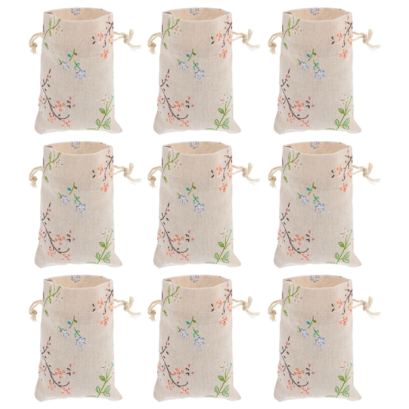 

50 Pcs Cotton Drawstring Gift Bag Wedding Bulrap Pockets Jewelry Bags Flower Burlap