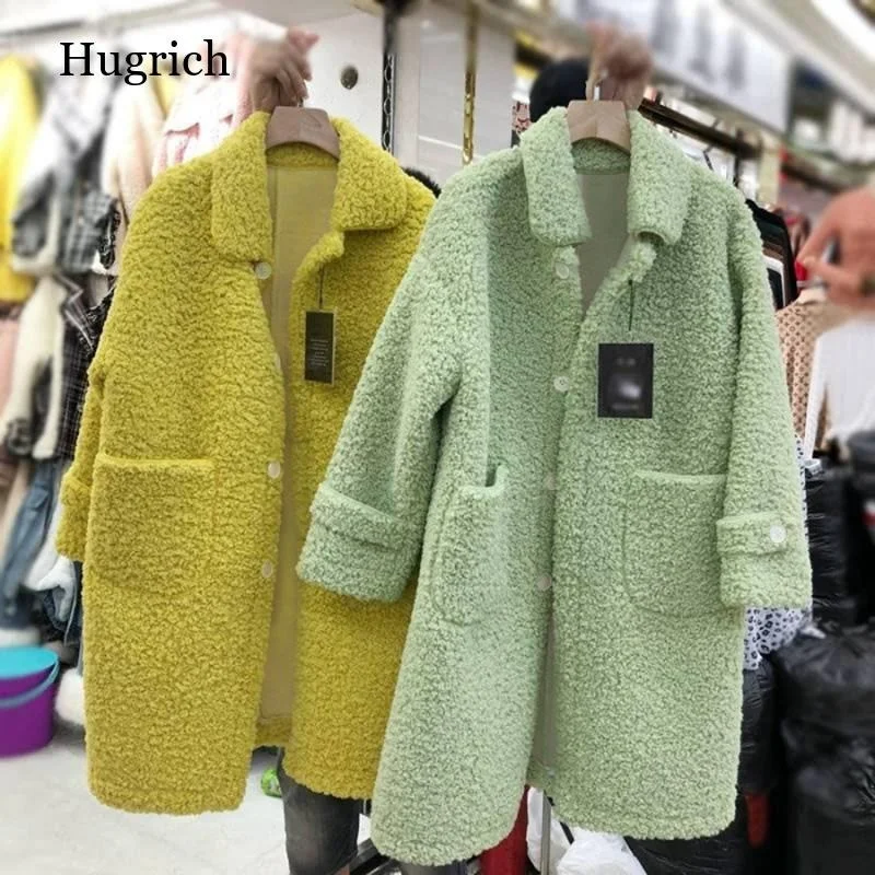Imitation Lamb Down Jacket Women Coat Fur Coat Winter  Hanbok Women's Winter Coat Woman Made Fur Coat Oversized Fluffy Coat