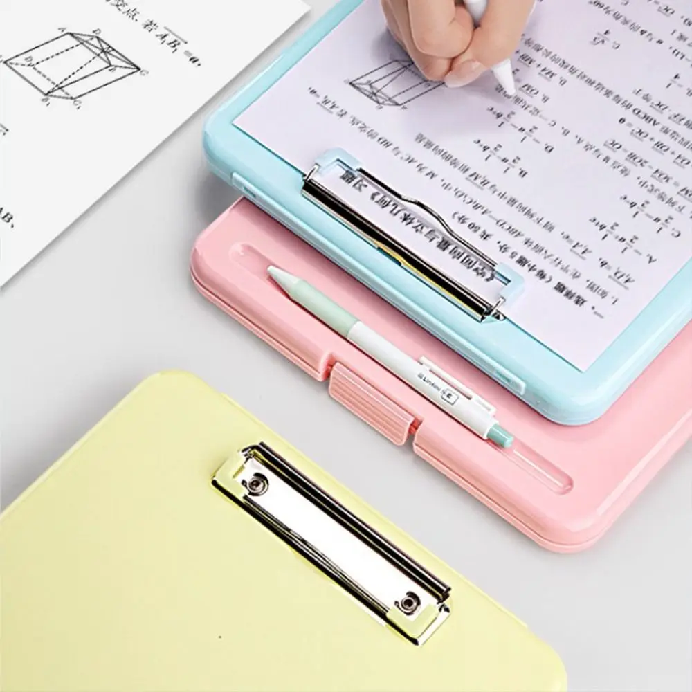 A4 File Folder A4 File Clipboard Box Case Large Capacity Waterproof Memo Clip Board Plastic Storage Organizer Student business folder
