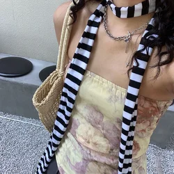 Harajuka Scarf JK Knitted Women Punk Korean Striped Y2K Simple Winter Gothic Original Design Warm Scarf Shawl Accessories