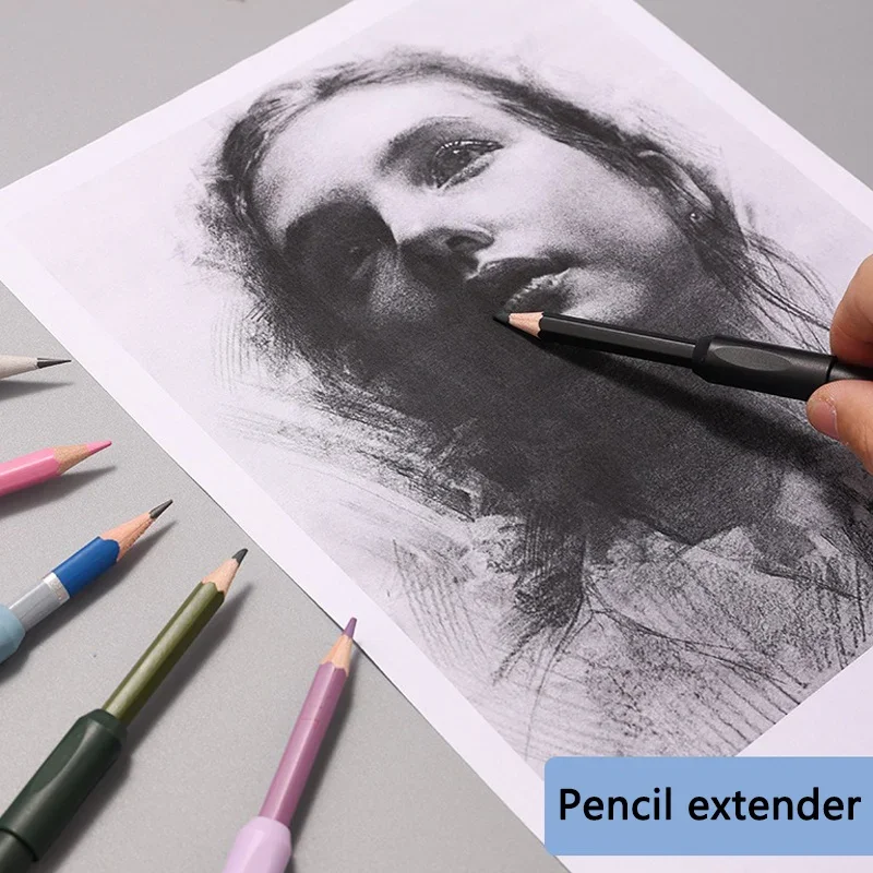 1 Pc Pencil extender art pen grip pen holder sketching pencil colored pencil case extension art supplies school office supplies 5
