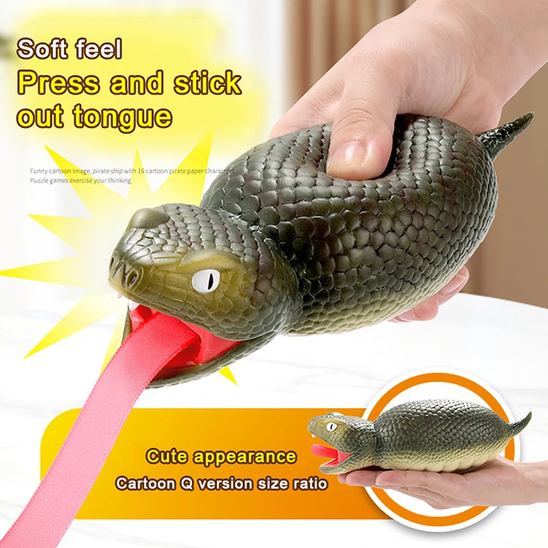 

Realistic Snake Soft Rubber Pinch Snake Simulation Children's Toy Funny Halloween Props Animal Tricky Gifts For Kids Children