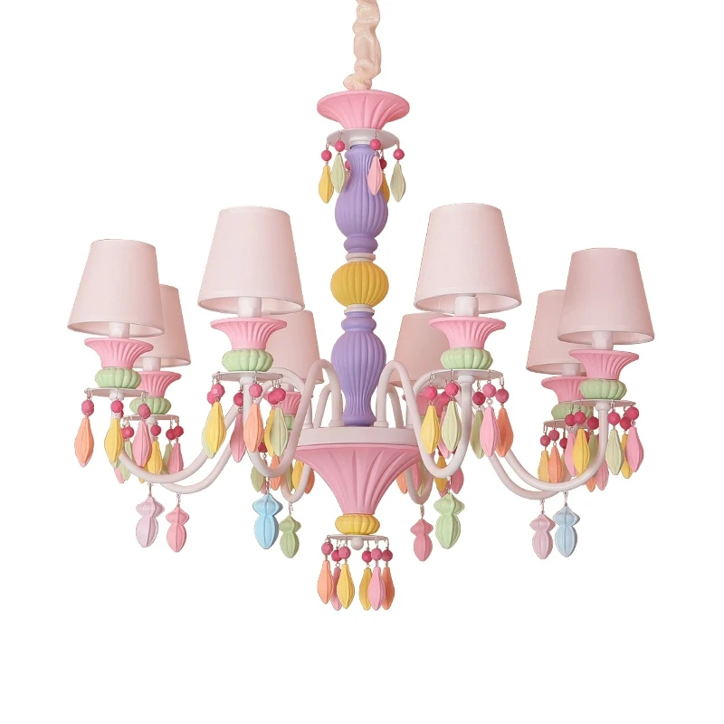 

Creative Living Room LED Chandelier Lights Children's Room Bedroom Pendant Lamp Creative Restaurant Colorful Crystal Chandeliers