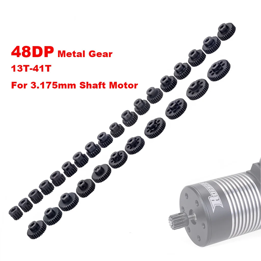 

Motor Gear 48DP 3.175mm Steel Gears 13T To 41T Motor Pinion Gear for 3.175 Shaft Motor 3650 3660 Motor Rc Car Crawler Traxxas