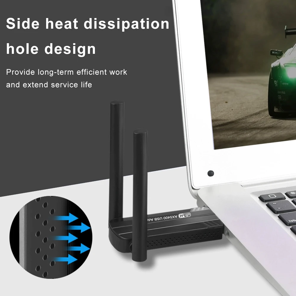 Adaptador Dongle Wifi com Tri-band Placa de Rede sem Fio Receptor Wlan Wifi6e Usb 3.0 Ax3000 2.4g 5g 6ghz Win10 11 - Imagem 4